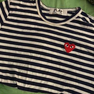 Comme des garcons blue striped shirt